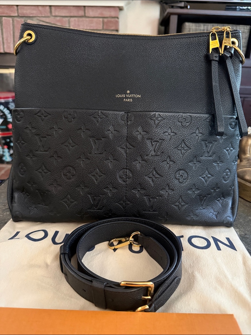 Louis Vuitton Empreinte Maida Shoulder/ Crossbody Hobo Black